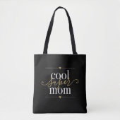 Zwarte en goudkleurige Super Mam Modern Elegant Tote Bag (Voorkant)