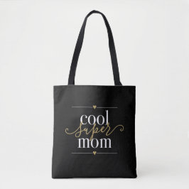 Zwarte en goudkleurige Super Mam Modern Elegant Tote Bag