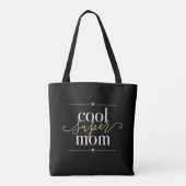 Zwarte en goudkleurige Super Mam Modern Elegant Tote Bag (Achterkant)