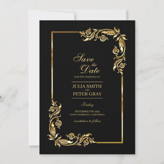 zwarte en goudkoninklijke bewaarder de Datum Kaart (Voorkant)