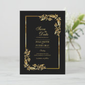  zwarte en goudkoninklijke bewaarder de Datum Kaart (Staand voorkant)