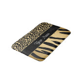 Zwarte en goudluipaard en Zebra Pattern Badmat (Gekanteld)