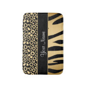 Zwarte en goudluipaard en Zebra Pattern Badmat (Voorkant Verticaal)