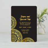 Zwarte en goudluxe Kaart Gold Foil (Staand Voorkant)