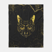 Zwarte en goudlynxkat fleece deken (Voorkant)