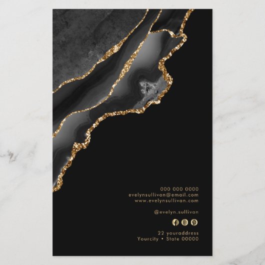 Zwarte en goudmakerij flyer (Achterkant)