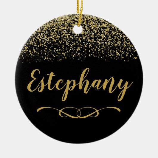 Zwarte en goudmakerij, op maat gesneden Ornament (Voorkant)