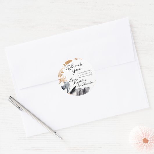 Zwarte en goudmakreelbloemen Weddenschap Sticker (Envelop)