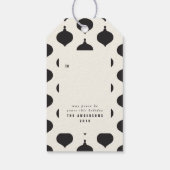 Zwarte en goudmakreelkoek voor  doeleinden cadeaulabel (Achterkant)