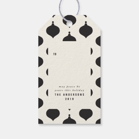 Zwarte en goudmakreelkoek voor  doeleinden cadeaulabel (Achterkant)