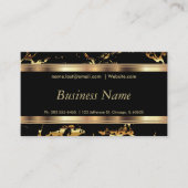 Zwarte en goudmarmer en legante goudbalken visitekaartje (Voorkant)