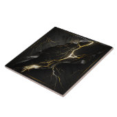 Zwarte en goudmarmer keramische Tegel Tegeltje (Zijkant)