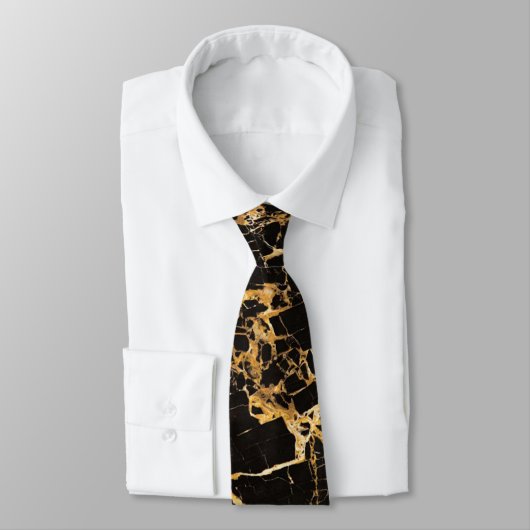 Zwarte en goudmarmer, stropdas (Gebonden)