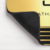 Zwarte en goudmatige elegante monogram Sjabloon Muismat (Hoek)