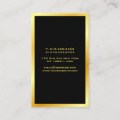 Zwarte en goudmatige elegante Sjabloon Visitekaartje (Achterkant)
