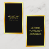 Zwarte en goudmatige elegante Sjabloon Visitekaartje (Voorkant / Achterkant)