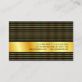 Zwarte en goudmatige elegante Sjabloon Visitekaartje (Achterkant)