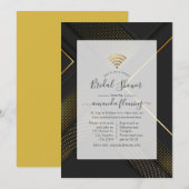 Zwarte en goudmatige geometrische virtuele Shower Kaart (Voorkant / Achterkant)