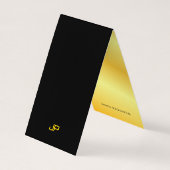 Zwarte en goudmatige monogram elegante Sjabloon Visitekaartje (Achterkant)