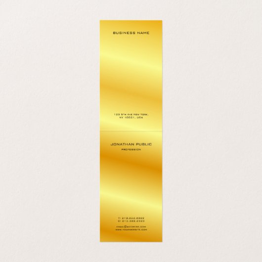 Zwarte en goudmatige monogram elegante Sjabloon Visitekaartje (Binnenkant ongevouwen)