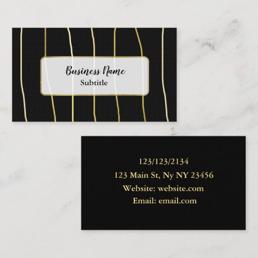 Zwarte en goudmatige Visitekaartjes (Voorkant / Achterkant)