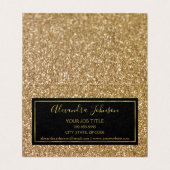 Zwarte en goudmeisjes Sparkle Glitter Salon Visitekaartje (Binnenkant ongevouwen)