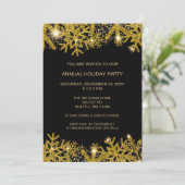 Zwarte en goudmoderne feestdag kaart (Staand voorkant)