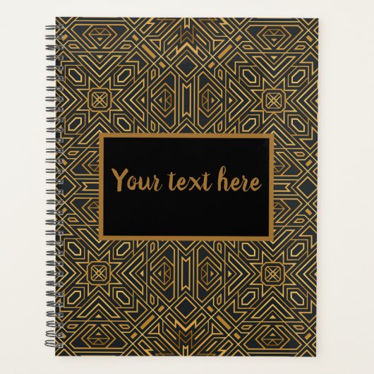 zwarte en goudmozaïek planner (Voorkant)