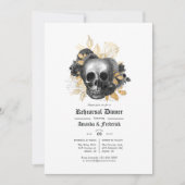 Zwarte en goudpleisters, gothic repesial Dinner Kaart (Voorkant)