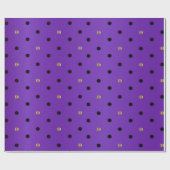 Zwarte en goudpokken en Paarse satin Cadeaupapier (Vlak)