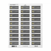 Zwarte en goudrendier etiket (Full Sheet)