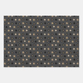 Zwarte en goudScandinavische sterren en Stripes Inpakpapier Vel (Voorkant)