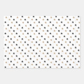 Zwarte en goudScandinavische sterren en Stripes Inpakpapier Vel (Voorkant 3)