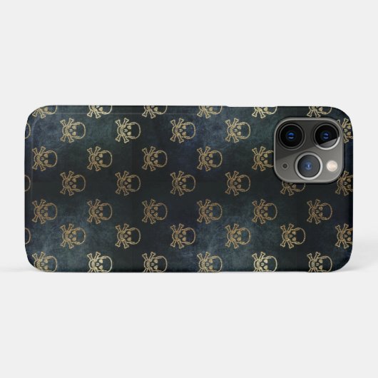 Zwarte en goudschedels Case-Mate iPhone case (Achterkant (horizontaal))