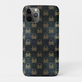 Zwarte en goudschedels Case-Mate iPhone case