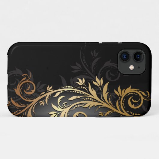 Zwarte en goudsinaasappelwijn Case-Mate iPhone case (Achterkant (horizontaal))