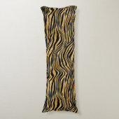 Zwarte en goudtijgerstrepen lichaamskussen (Voorkant Verticaal)