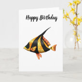 Zwarte en goudtropische vissen kaart (Gele Bloem)