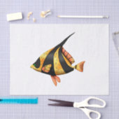 Zwarte en goudtropische vissen tissuepapier (Craft)