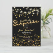 Zwarte en goudverrassing begrotingsuitnodiging QRc Kaart (Staand voorkant)