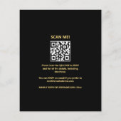 Zwarte en goudverrassing uitnodiging QRcode Flyer (Achterkant)