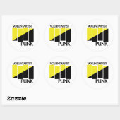 Zwarte en goudvlagbars ronde sticker (Vel)