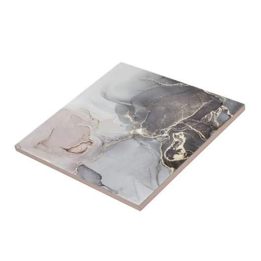 zwarte en goudvloertegels grijs wit tegeltje (Zijkant)