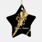 Zwarte en goudvlooien keramisch ornament (Rechts)