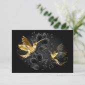 Zwarte en goudvogel aankondiging (Staand voorkant)