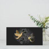 Zwarte en goudvogel aankondiging (Staand voorkant)