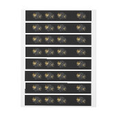 Zwarte en goudvogel adreslabel wikkel (Vel)