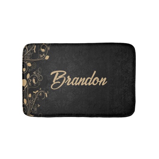 Zwarte en goudvogel badmat (Voorkant)