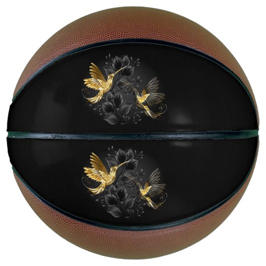 Zwarte en goudvogel basketbal (Voorkant)