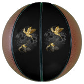 Zwarte en goudvogel basketbal (Verticaal)